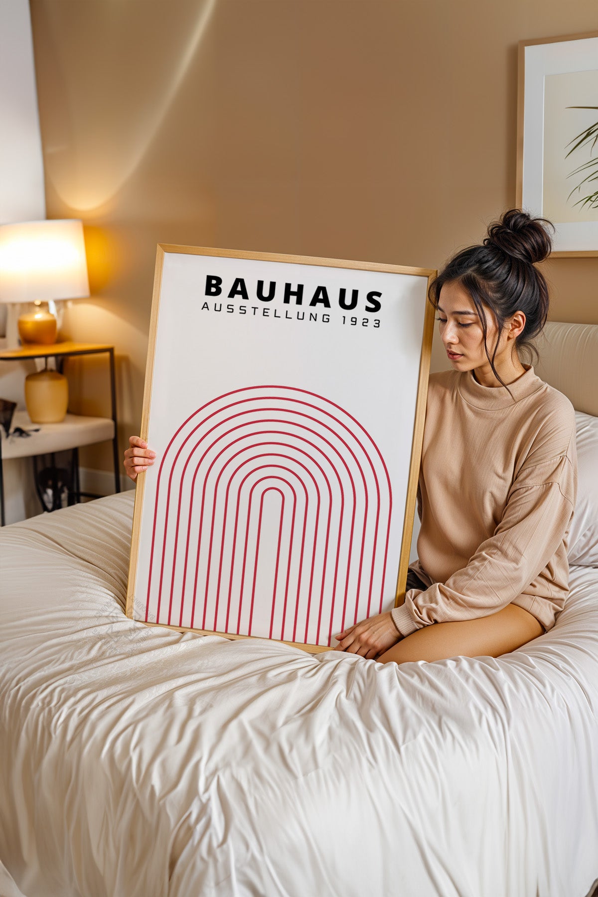 Bauhaus Serisi Ahşap Çerçeveli Poster, Tablo No:113