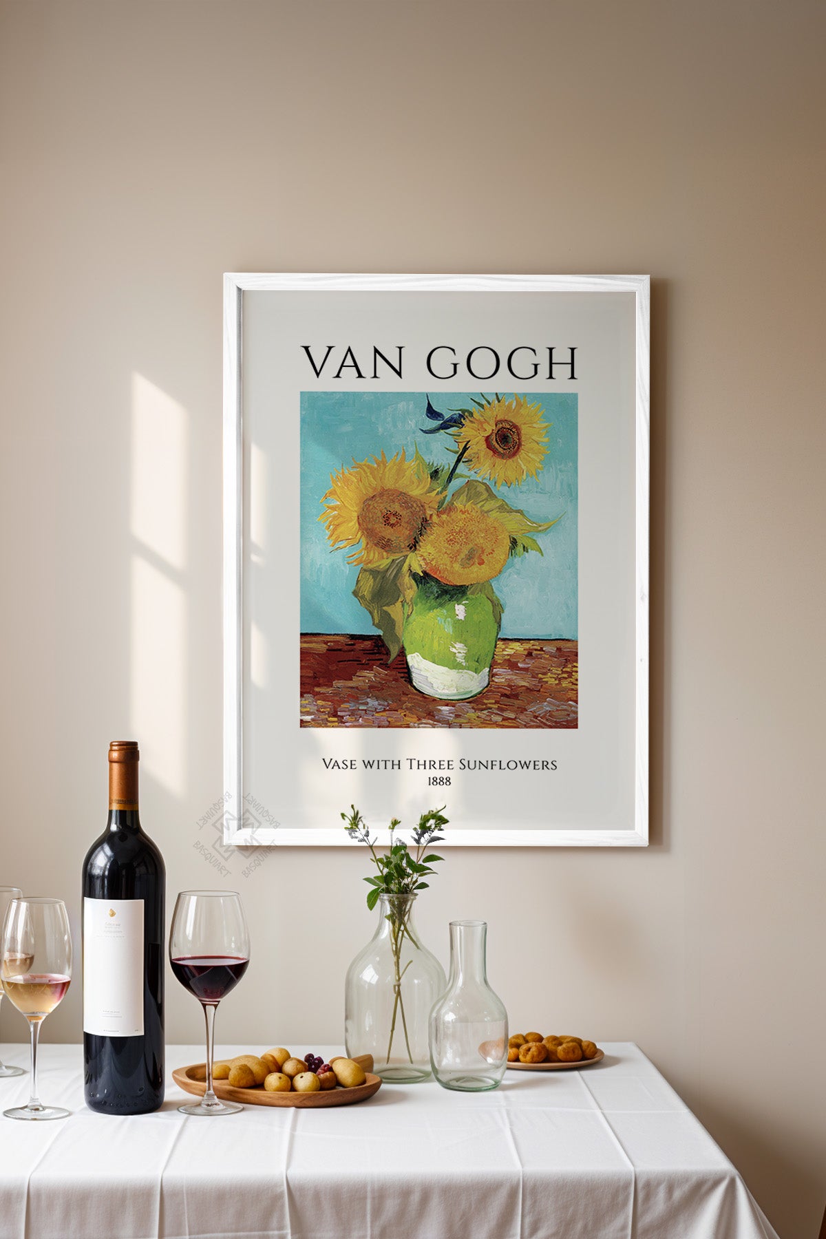 Vincent Van Gogh Serisi Beyaz Çerçeveli Poster, Tablo Duvar Dekoru No:21
