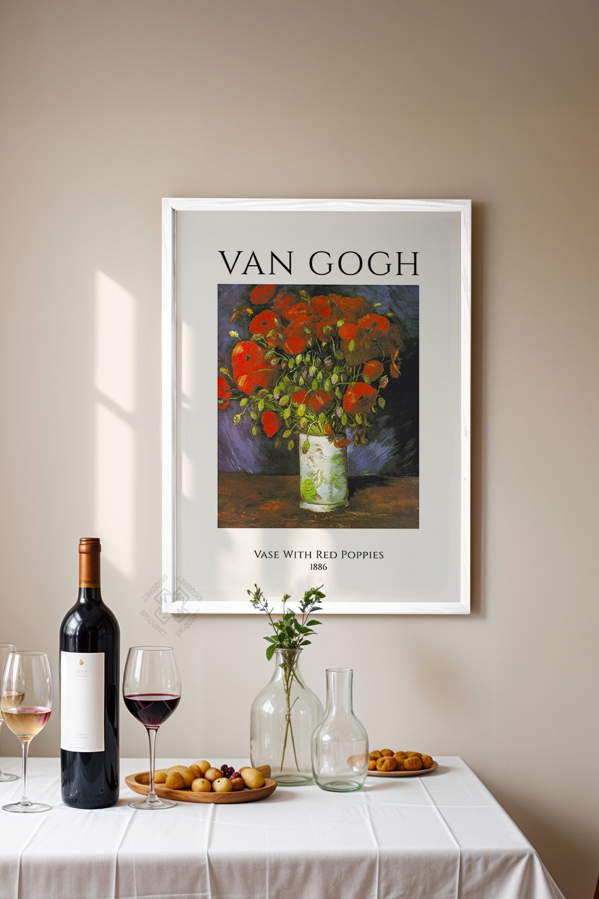 Vincent Van Gogh Serisi Beyaz Çerçeveli Poster, Tablo Duvar Dekoru No:13