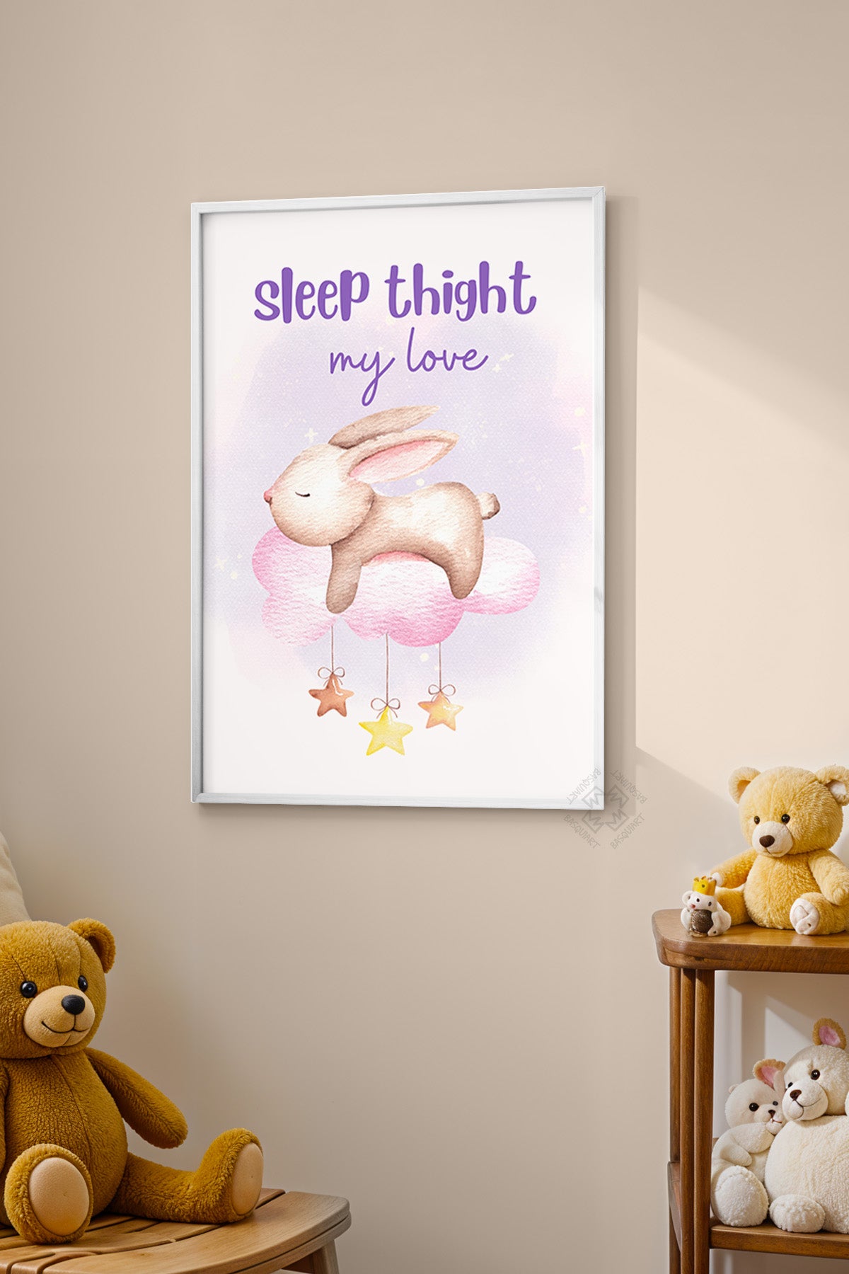 Çocuk Odası, Bebek Odası Beyaz Çerçeveli Poster, Tablo No:28