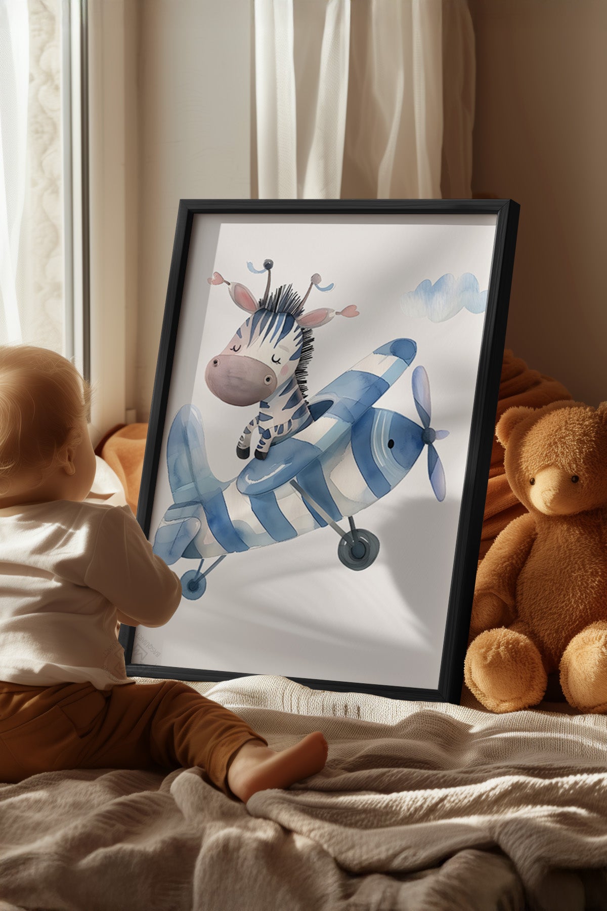 Çocuk Odası, Bebek Odası Siyah Çerçeveli Poster, Tablo No:40