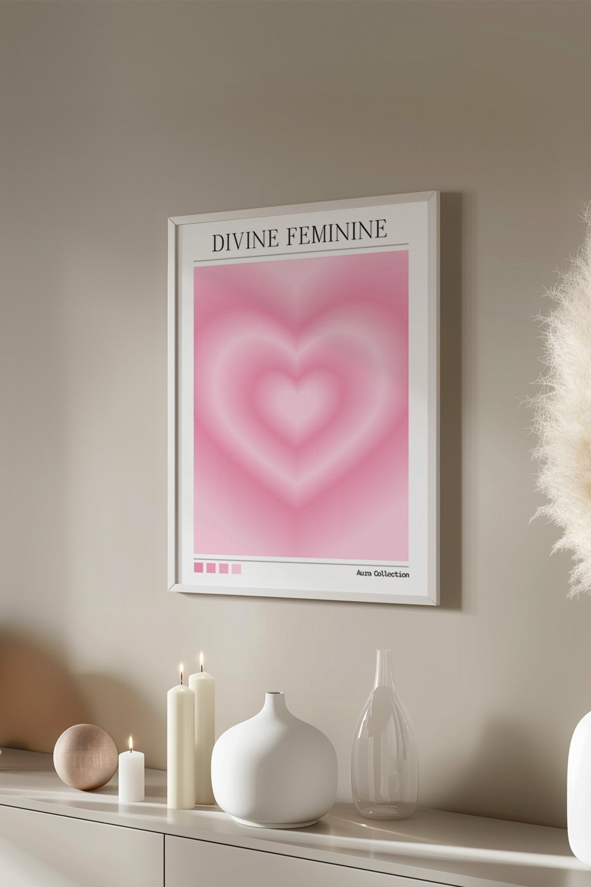 Aura Serisi Beyaz Çerçeveli Poster, Tablo No:134