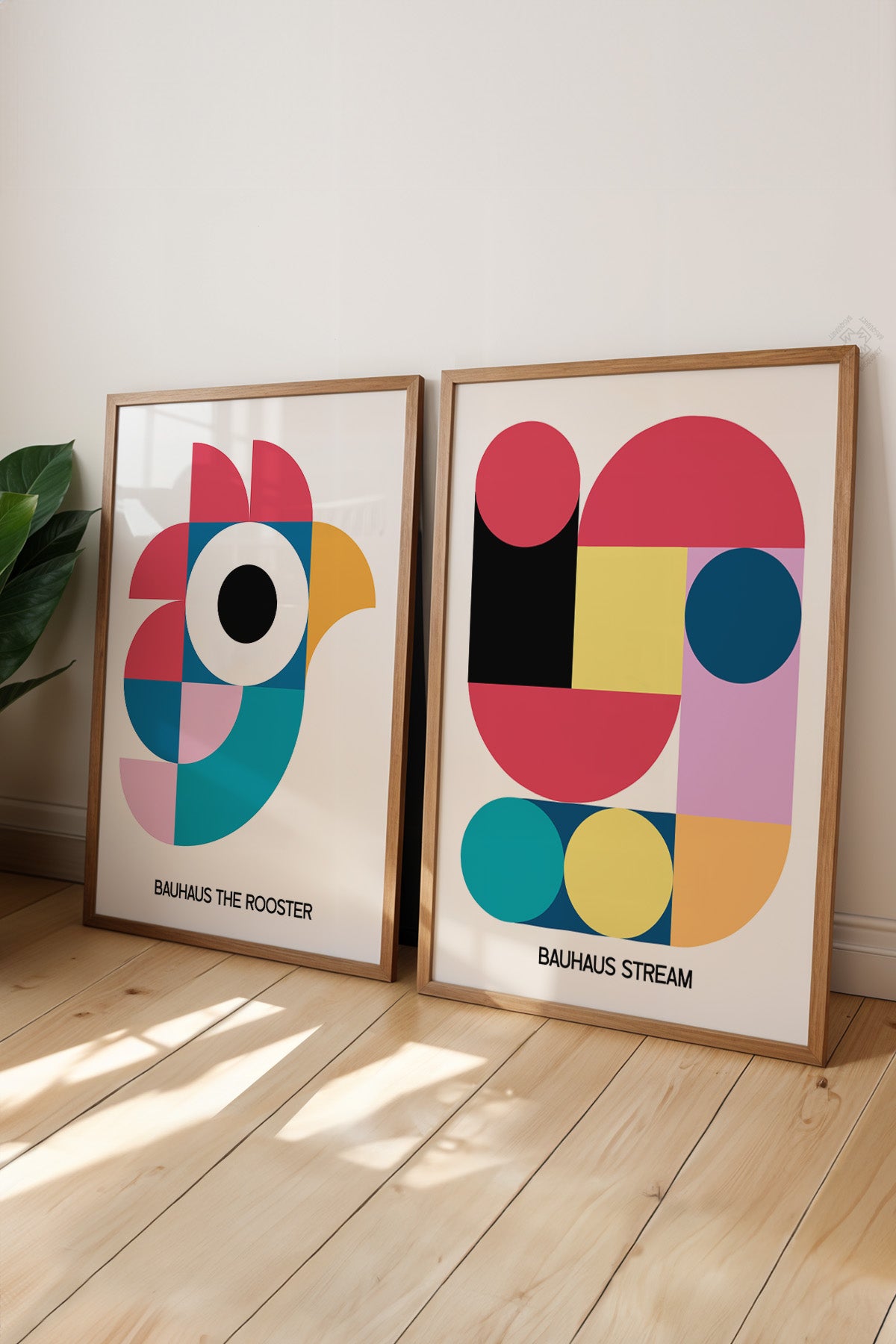 Bauhaus 2'li Ahşap Çerçeveli Poster, Tablo Seti No:30