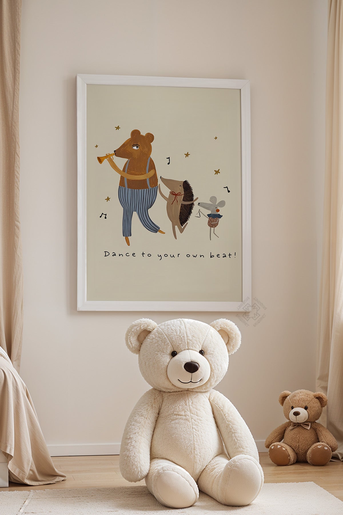 Çocuk Odası, Bebek Odası Beyaz Çerçeveli Poster, Tablo No:39