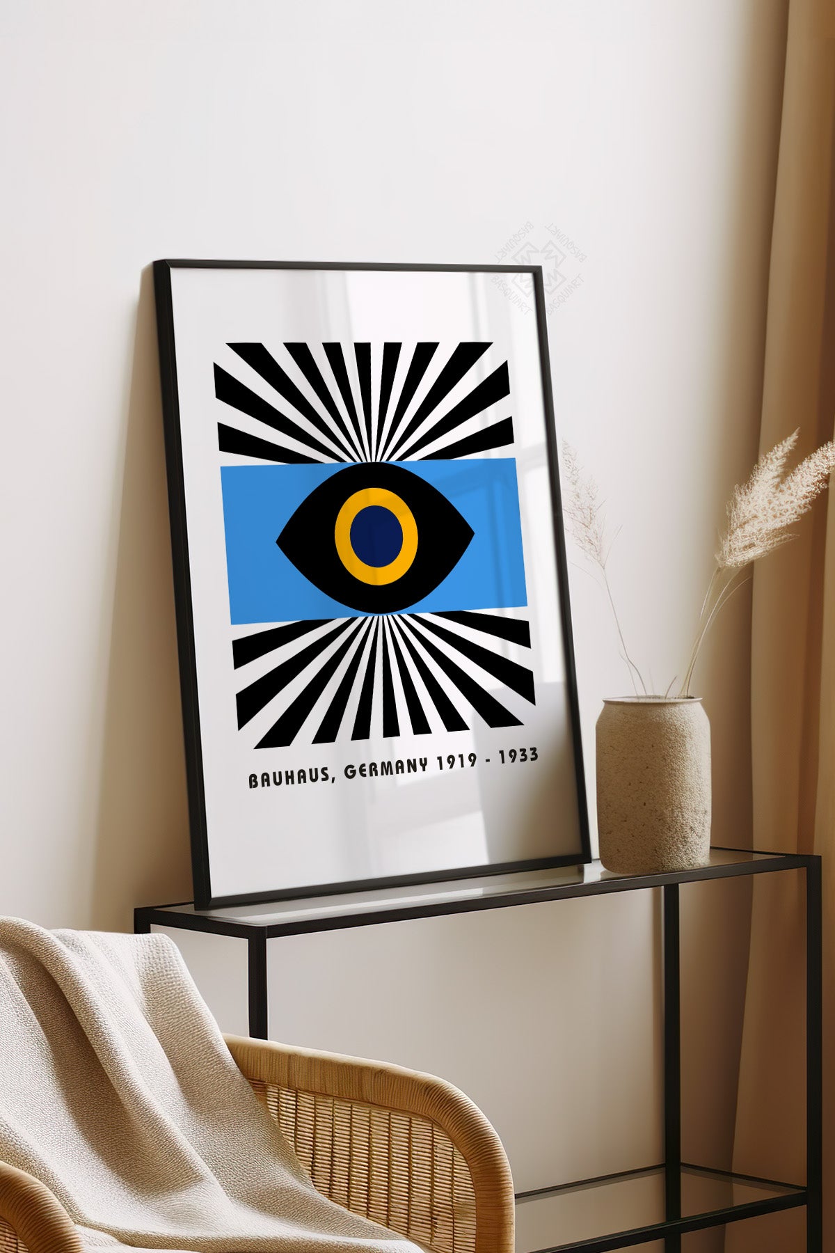 Bauhaus Serisi Siyah Çerçeveli Poster, Tablo No:114