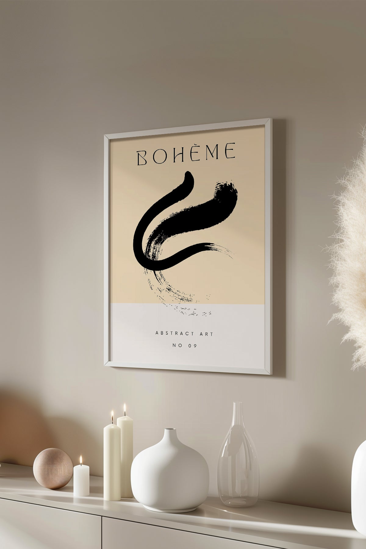 Bohemian Serisi Beyaz Çerçeveli Poster, Tablo No:133