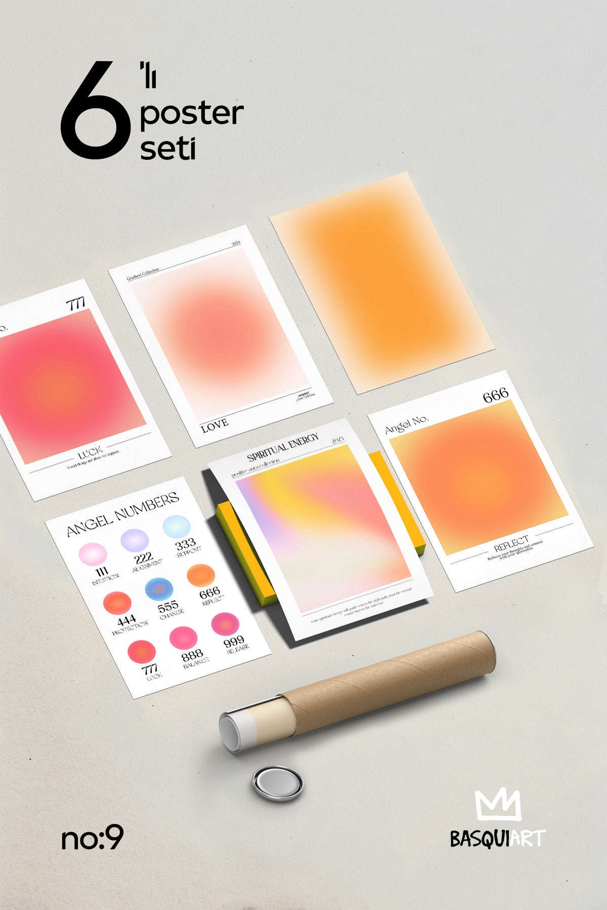Aura Temalı 6'lı Poster Seti, Duvar Dekoru No:9