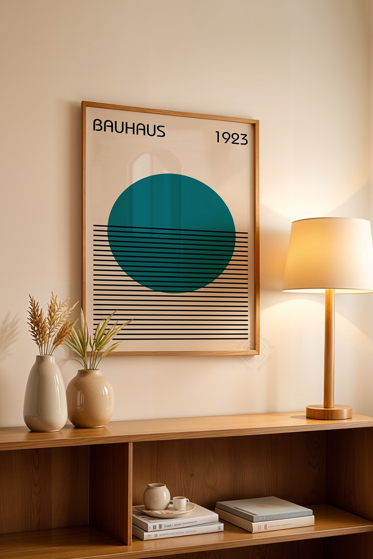 Bauhaus Serisi Ahşap Çerçeveli Poster, Tablo No:20