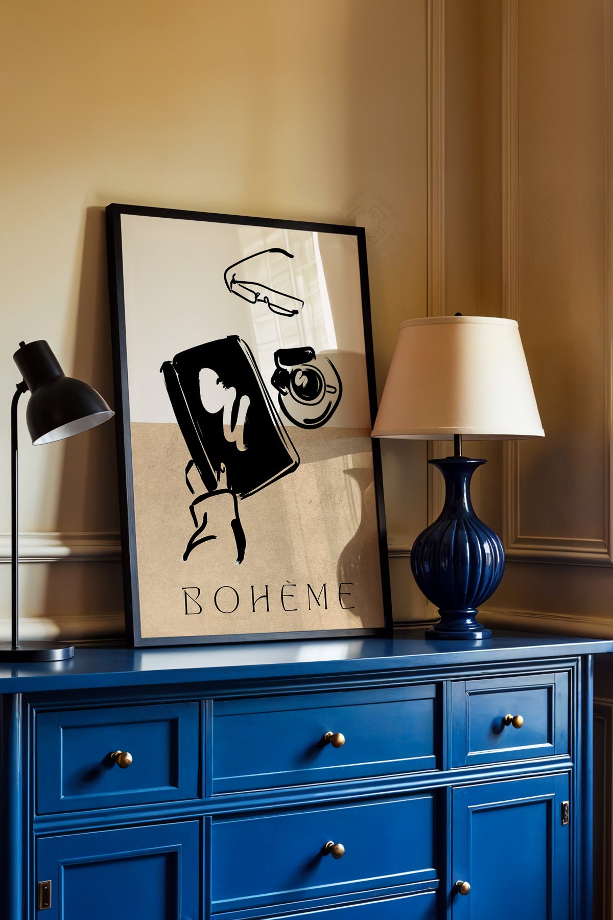 Bohemian Serisi Siyah Çerçeveli Poster, Tablo No:68