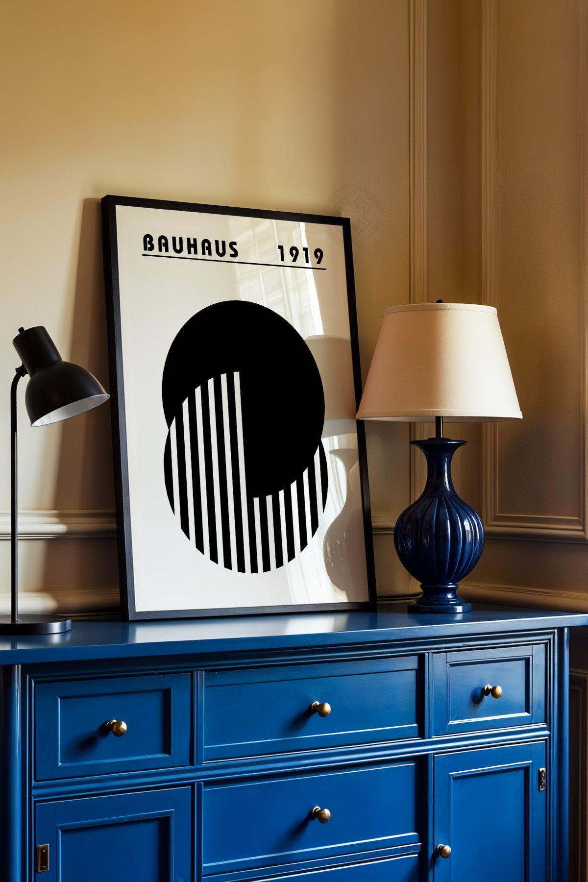 Bauhaus Serisi Siyah Çerçeveli Poster, Tablo No:50