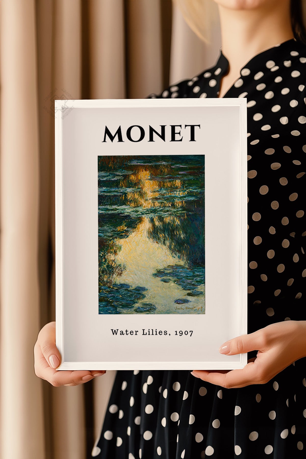 Claude Monet Serisi Beyaz Çerçeveli Poster, Tablo Duvar Dekoru No:11