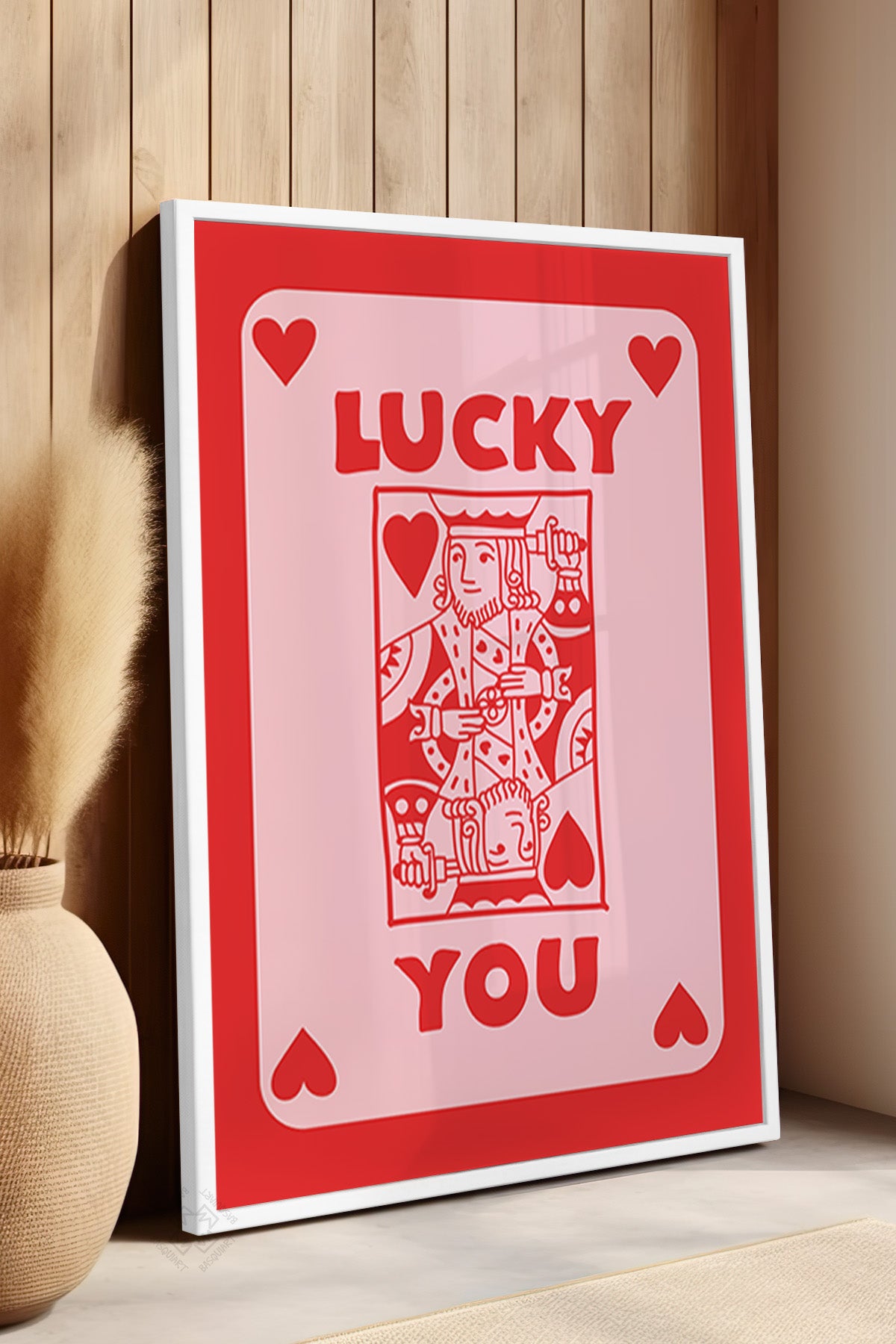 Lucky You Serisi Beyaz Çerçeveli Poster, Tablo Duvar Dekoru No:79