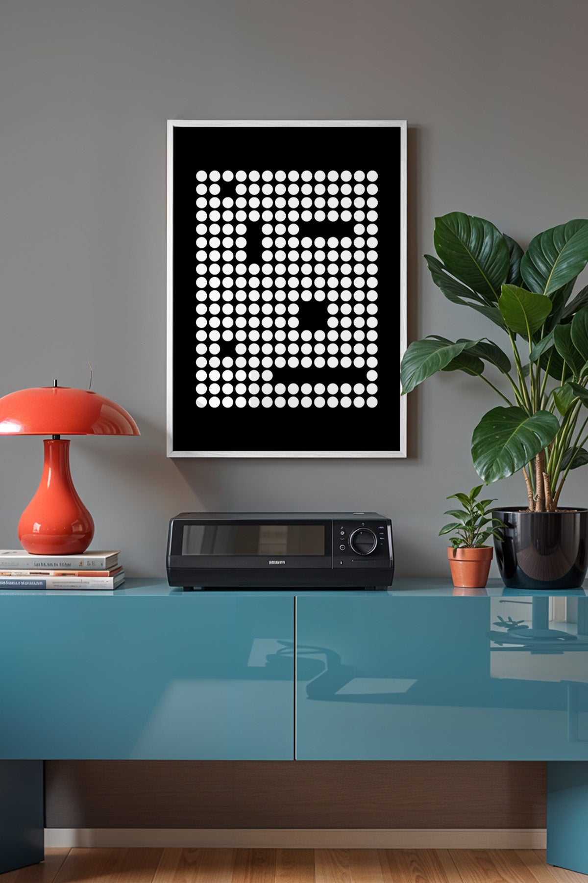 Bauhaus Serisi Beyaz Çerçeveli Poster, Tablo No:40