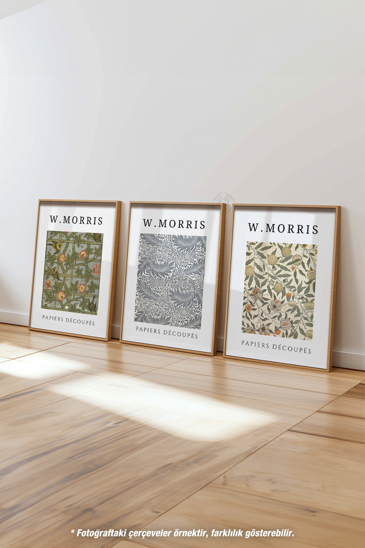 Morris 3'lü Ahşap Çerçeveli Poster, Tablo Seti No:5