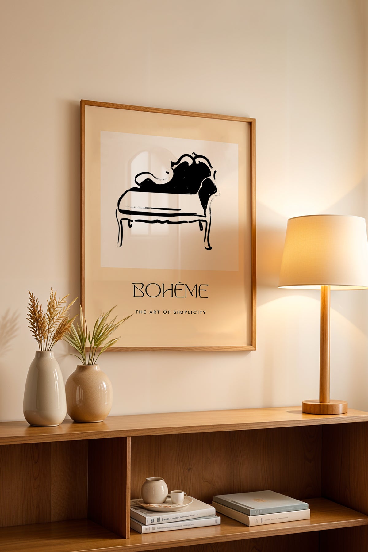 Bohemian Serisi Ahşap Çerçeveli Poster, Tablo No:77