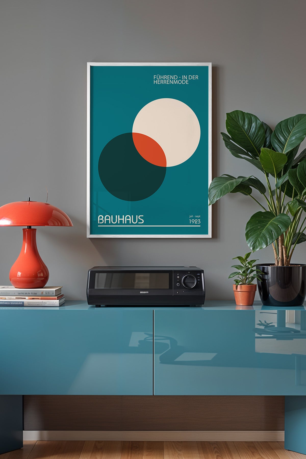 Bauhaus Serisi Beyaz Çerçeveli Poster, Tablo No:18