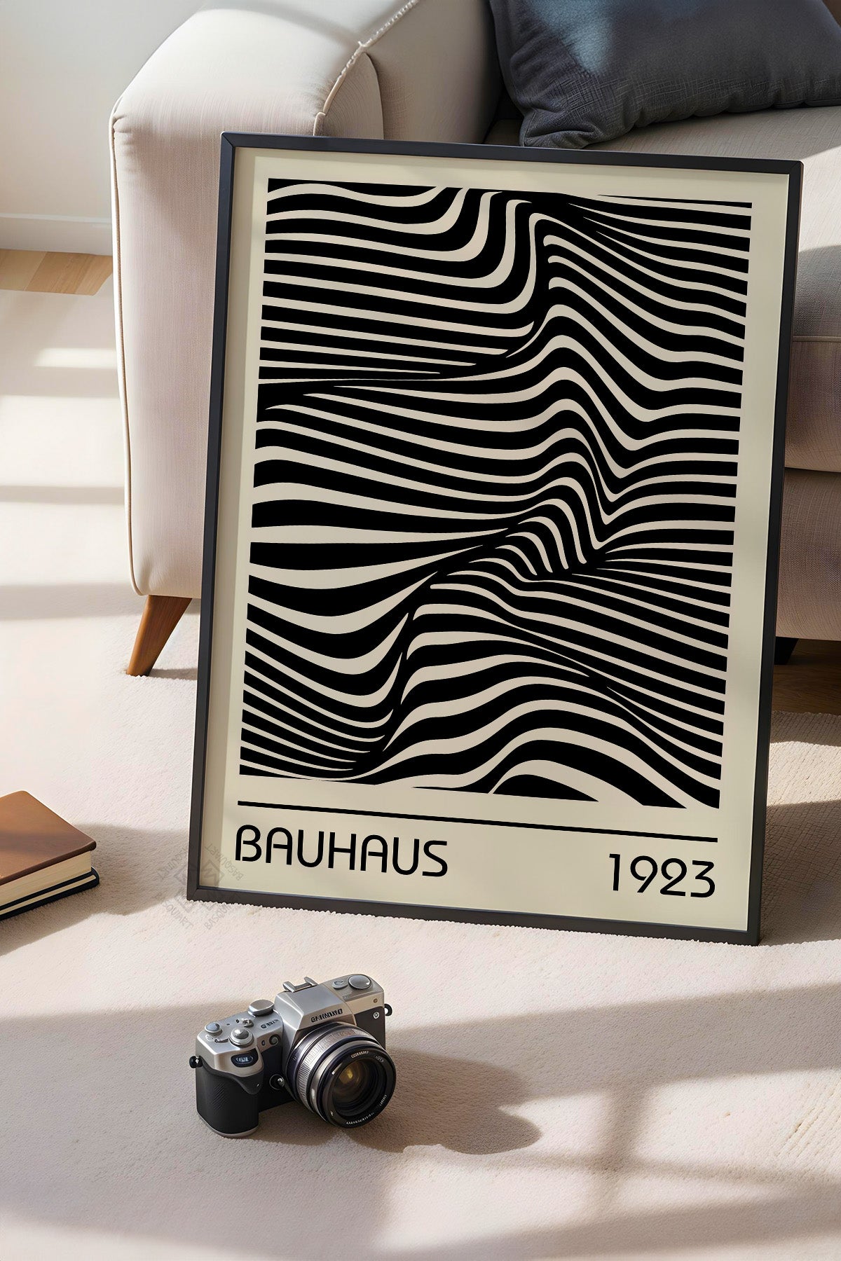 Bauhaus Serisi Siyah Çerçeveli Poster, Tablo No:35