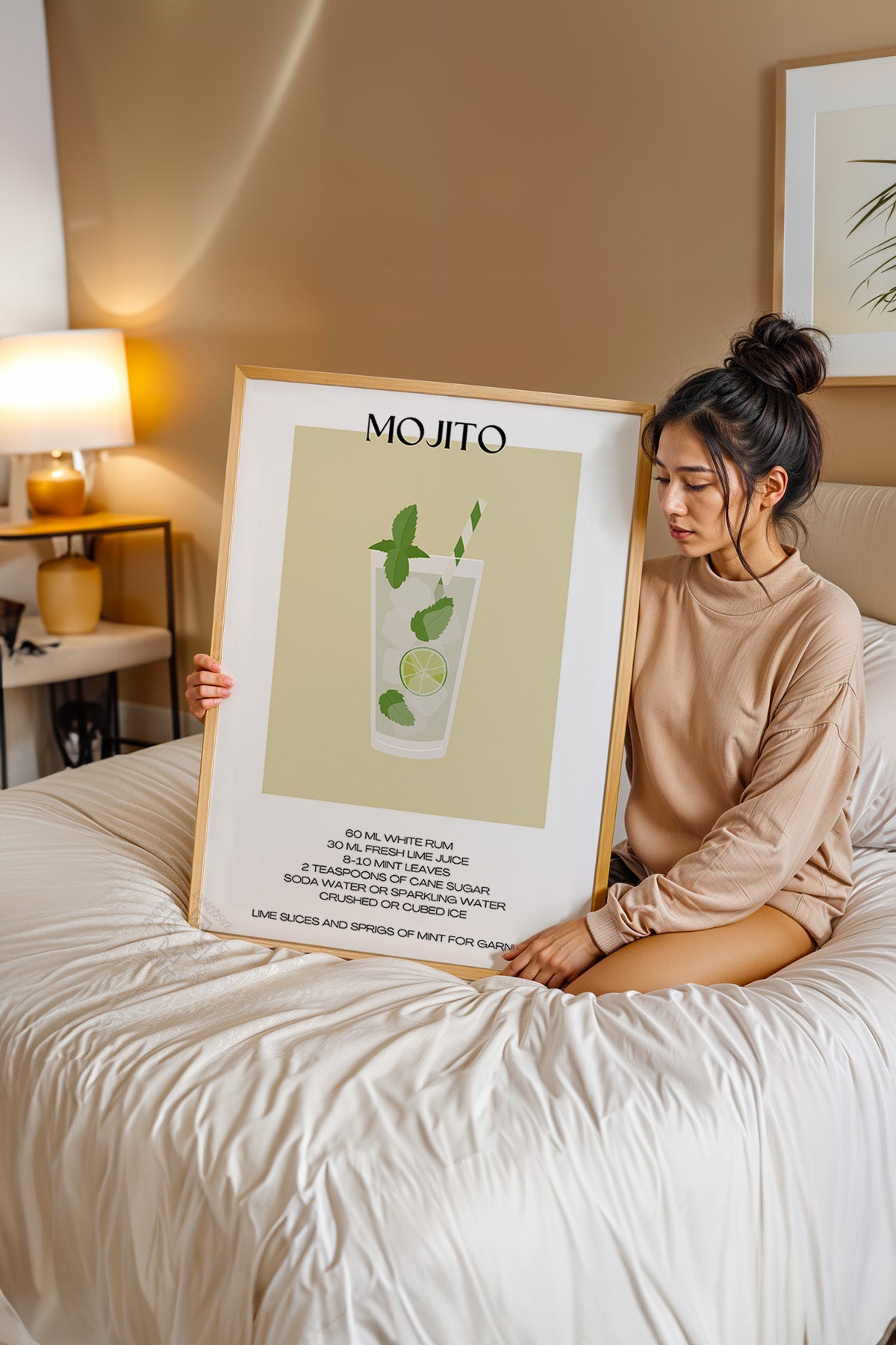 Kokteyl Serisi Ahşap Çerçeveli Poster, Tablo, Cafe, Restoran, Mutfak Duvar Dekoru No:26