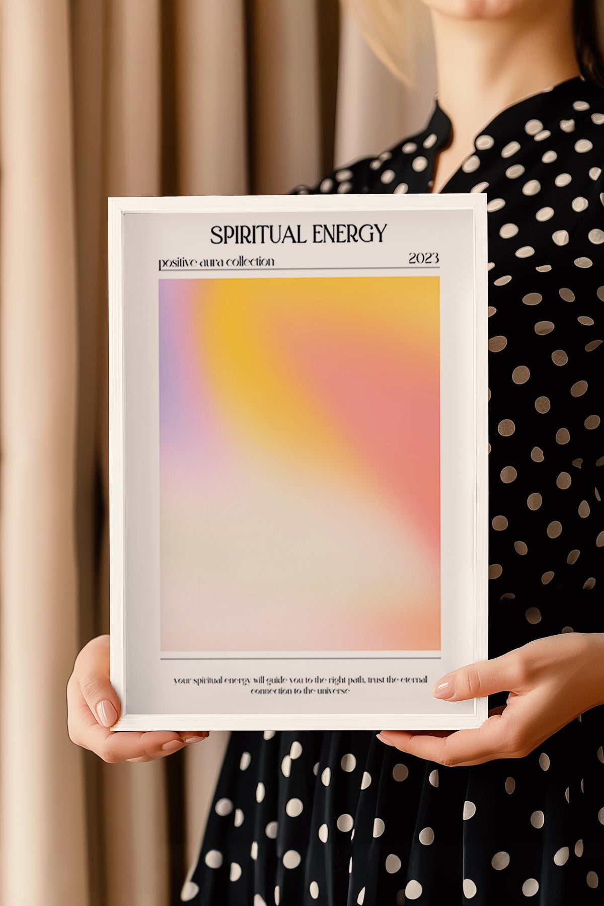 Aura Serisi Beyaz Çerçeveli Poster, Tablo No:54