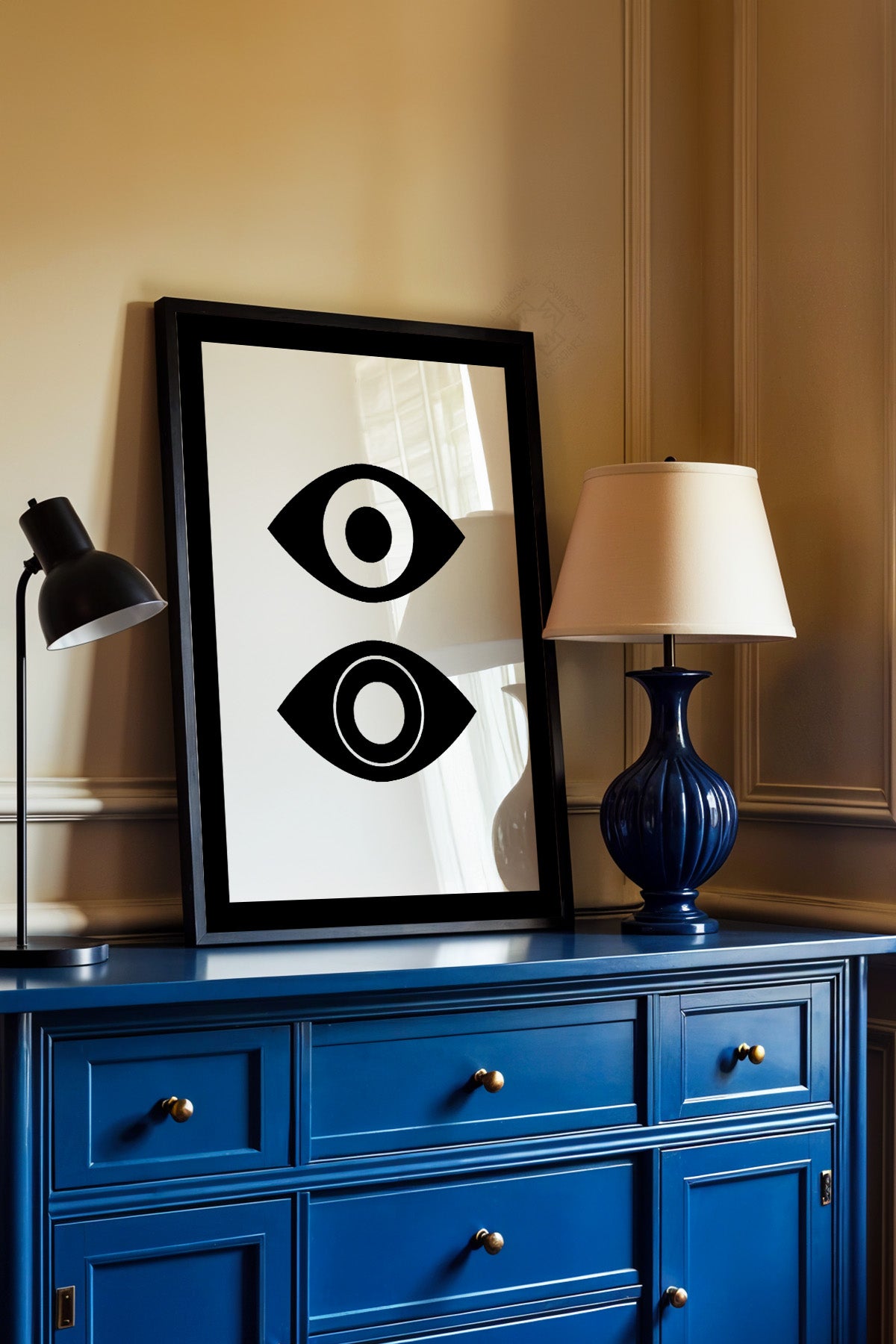 Bauhaus Serisi Siyah Çerçeveli Poster, Tablo No:44