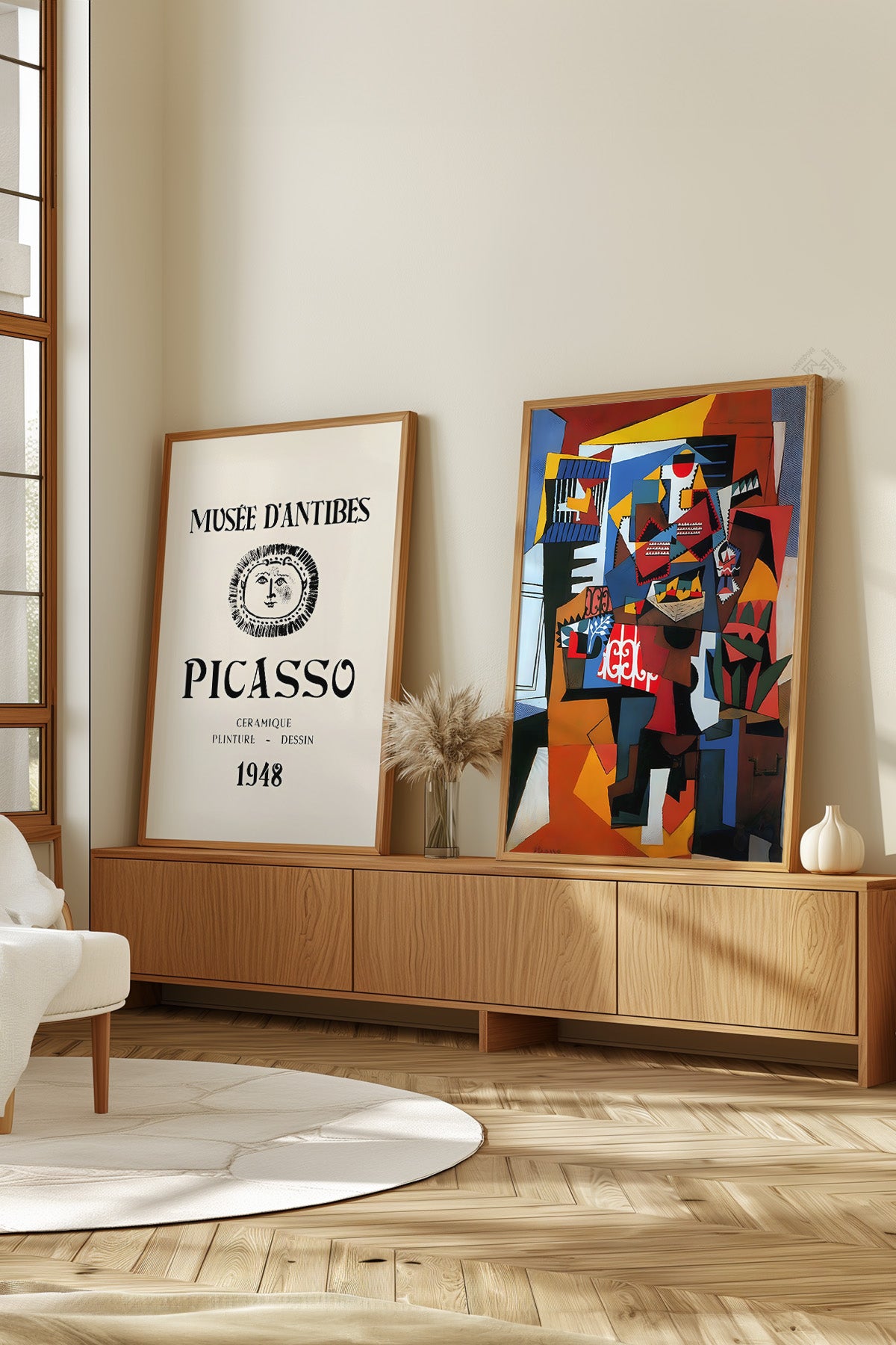 Picasso 2'li Ahşap Çerçeveli Poster, Sanatsal Tablo Seti No:11