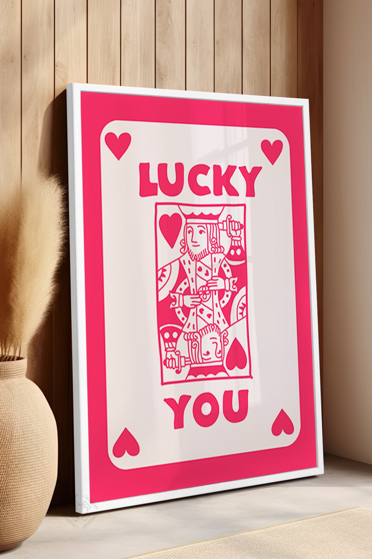 Lucky You Serisi Beyaz Çerçeveli Poster, Tablo Duvar Dekoru No:84