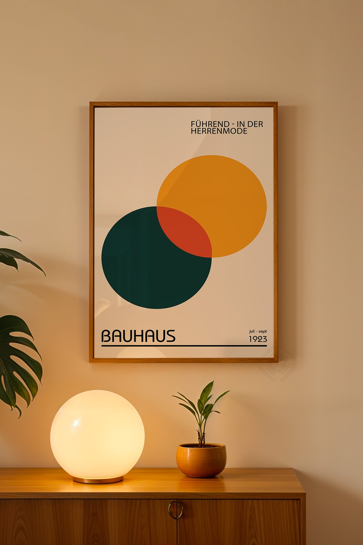 Bauhaus Serisi Ahşap Çerçeveli Poster, Tablo No:22