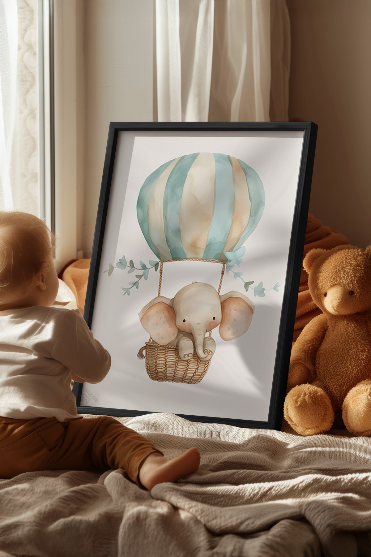 Çocuk Odası, Bebek Odası Siyah Çerçeveli Poster, Tablo No:46