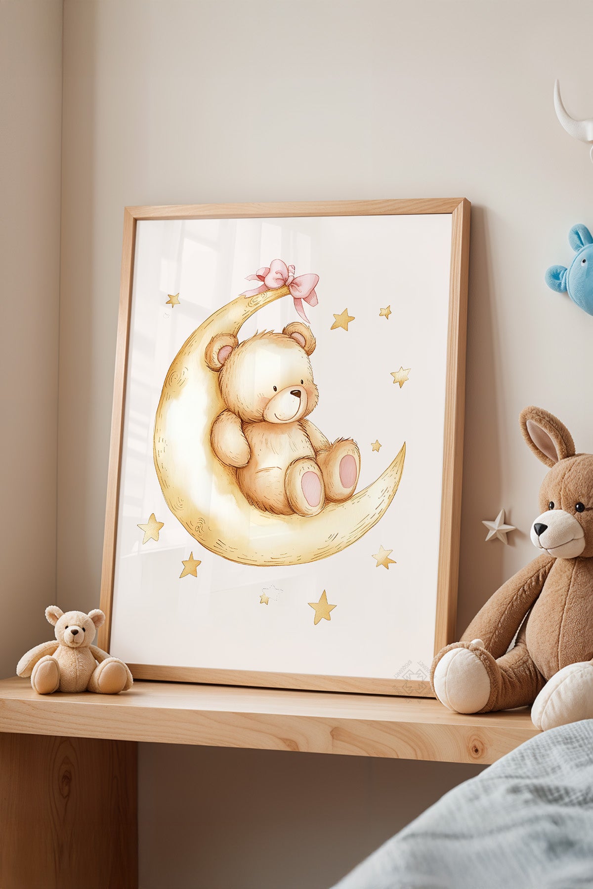 Çocuk Odası, Bebek Odası Ahşap Çerçeveli Poster, Tablo No:54
