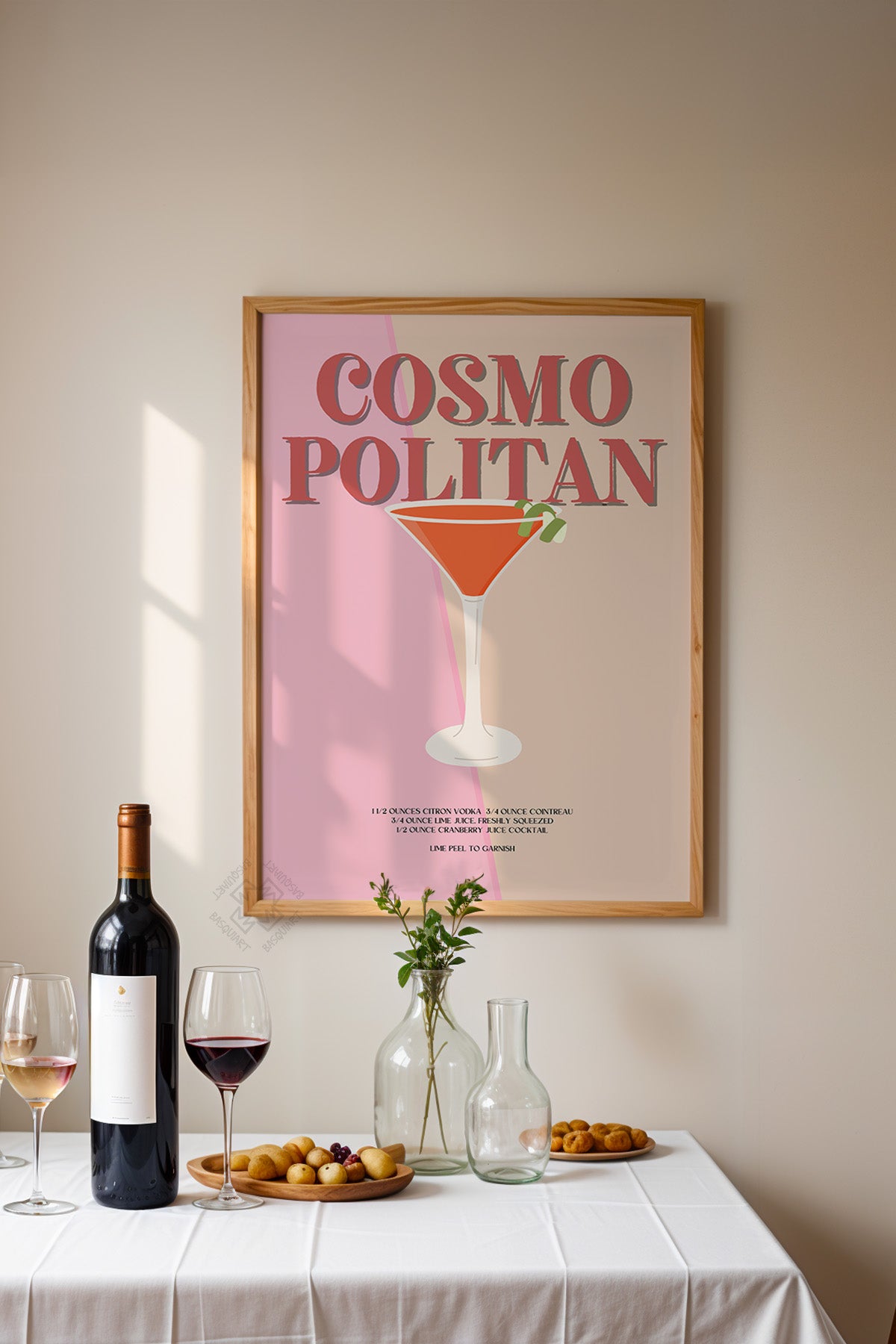 Kokteyl Serisi Ahşap Çerçeveli Poster, Tablo, Cafe, Restoran, Mutfak Duvar Dekoru No:53