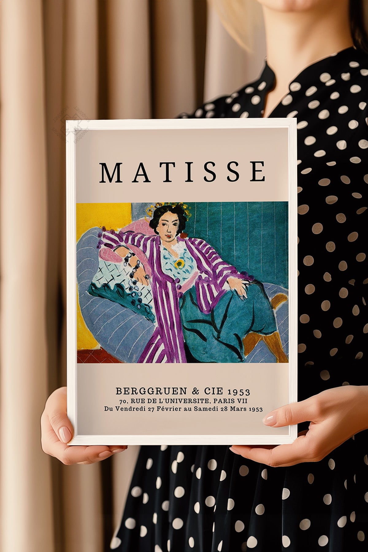 Henri Matisse Serisi Beyaz Çerçeveli Poster, Tablo Duvar Dekoru No:3