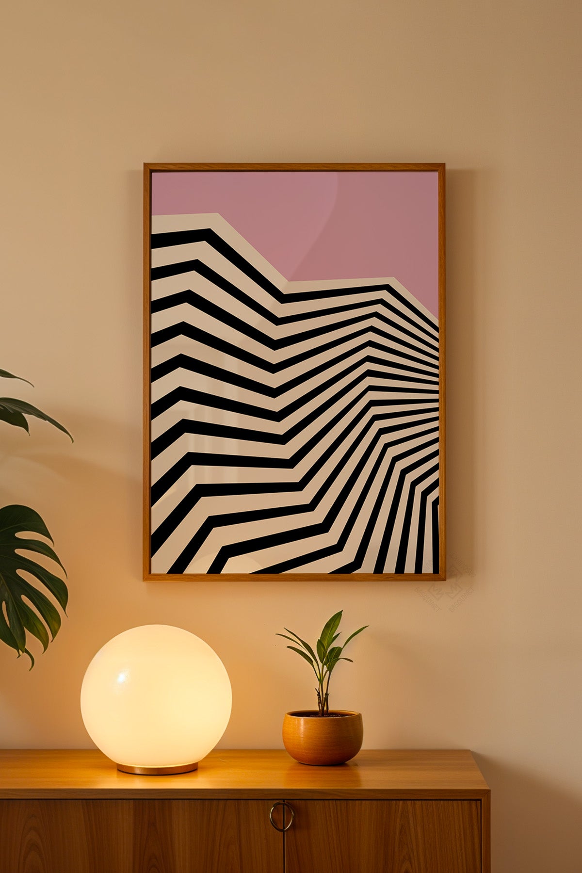 Bauhaus Serisi Ahşap Çerçeveli Poster, Tablo No:64