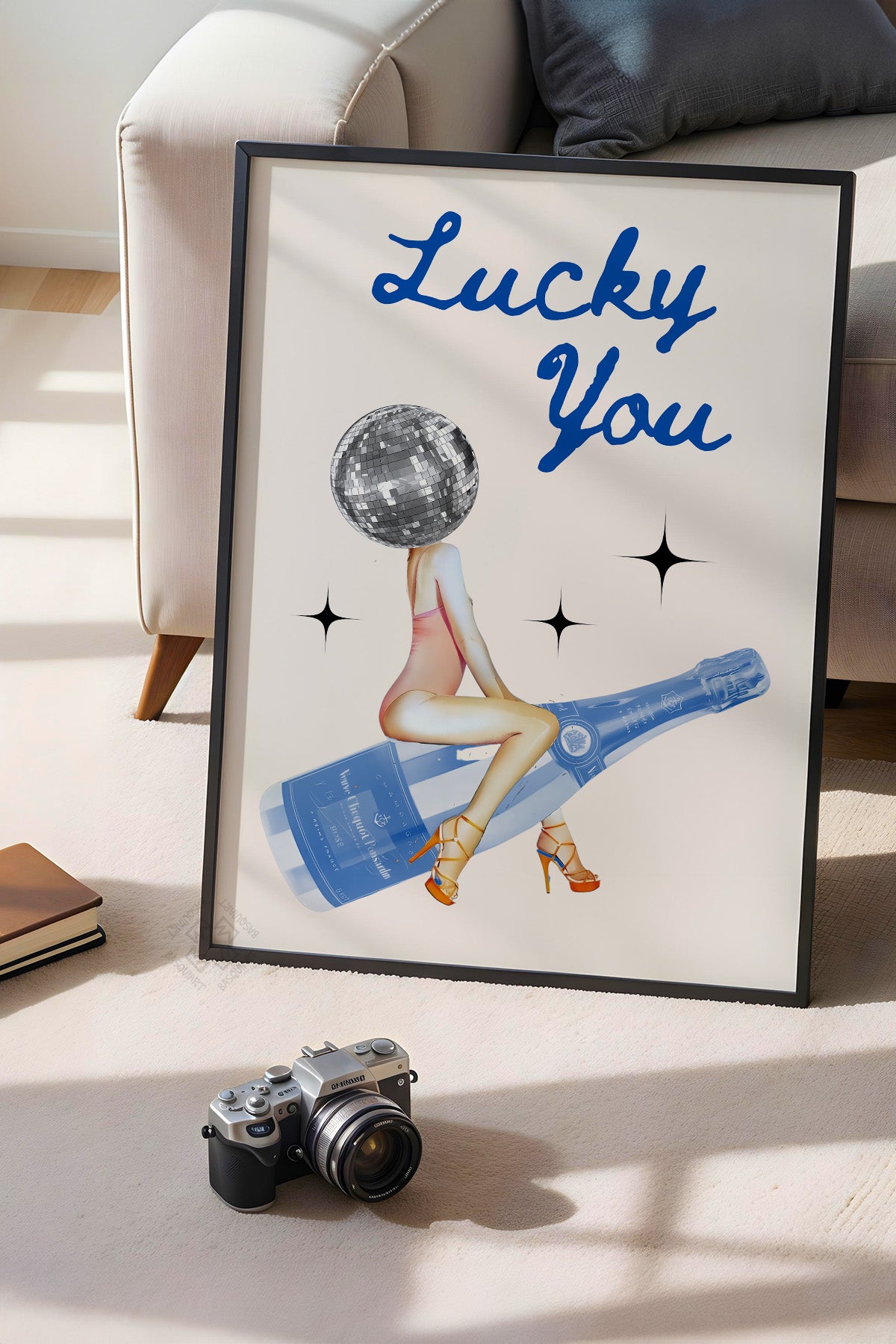 Lucky You Serisi Siyah Çerçeveli Poster, Tablo Duvar Dekoru No:30