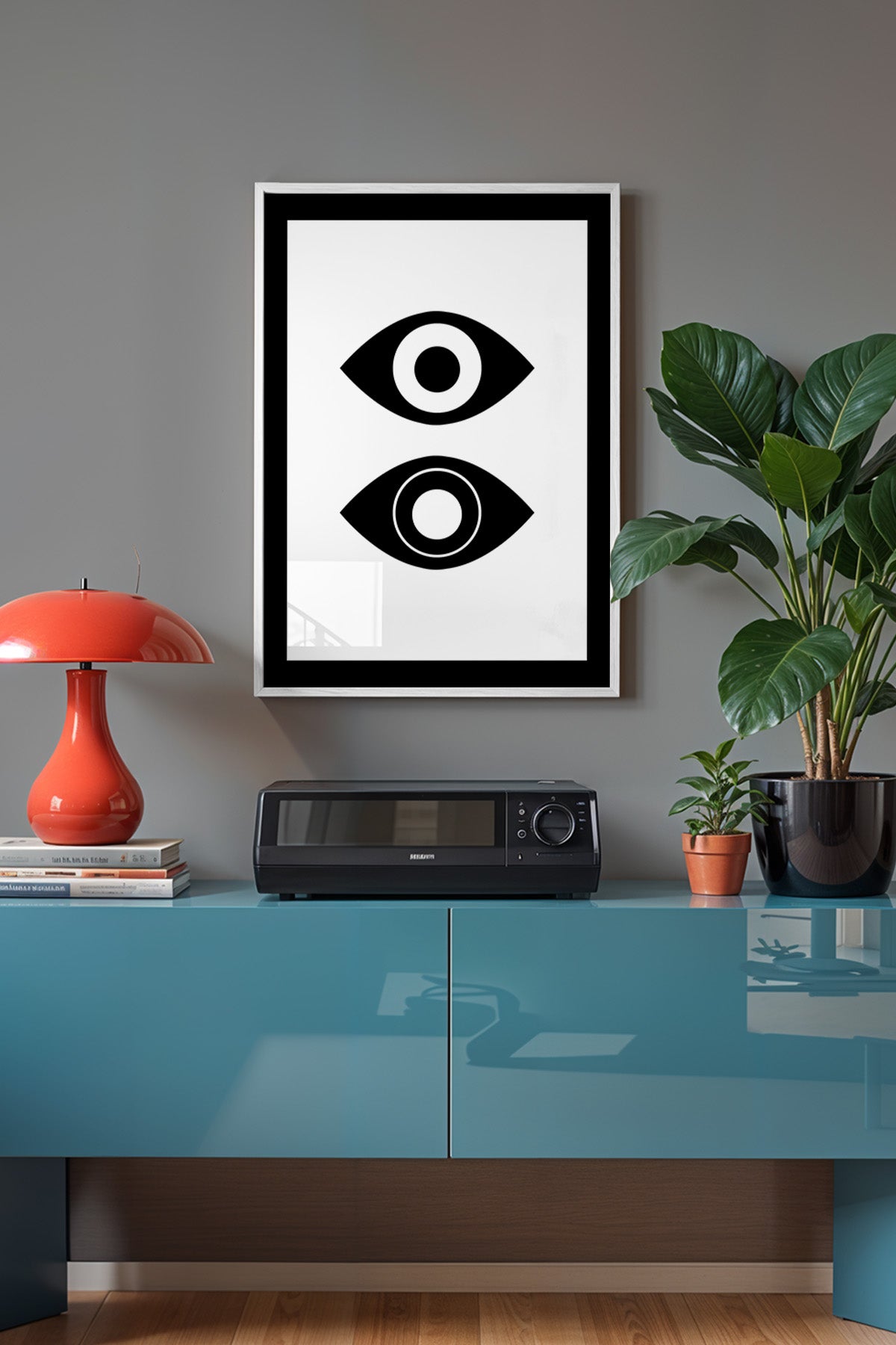 Bauhaus Serisi Beyaz Çerçeveli Poster, Tablo No:44