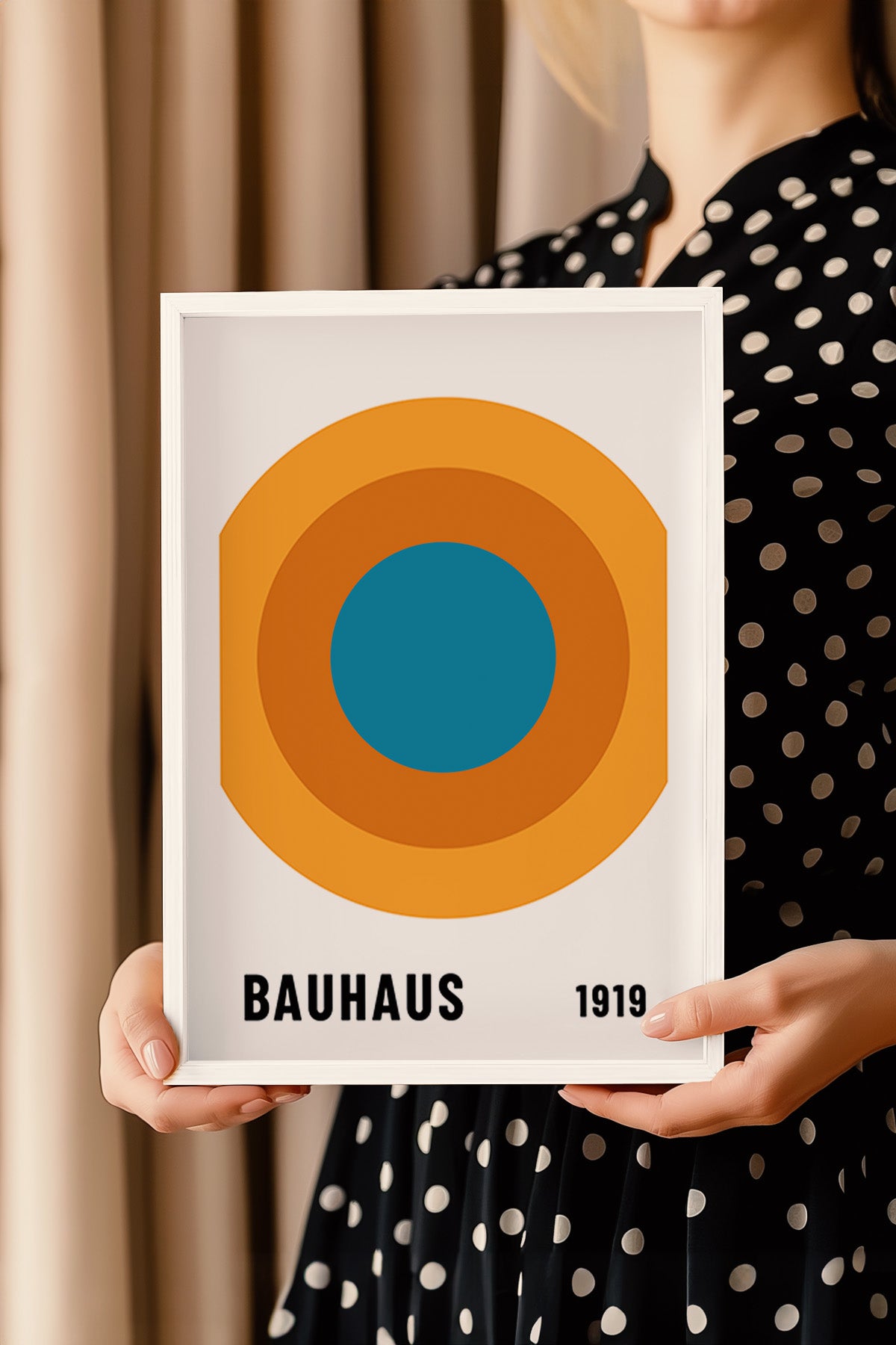 Bauhaus Serisi Beyaz Çerçeveli Poster, Tablo No:93
