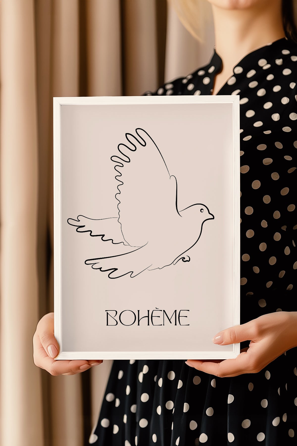 Bohemian Serisi Beyaz Çerçeveli Poster, Tablo No:78