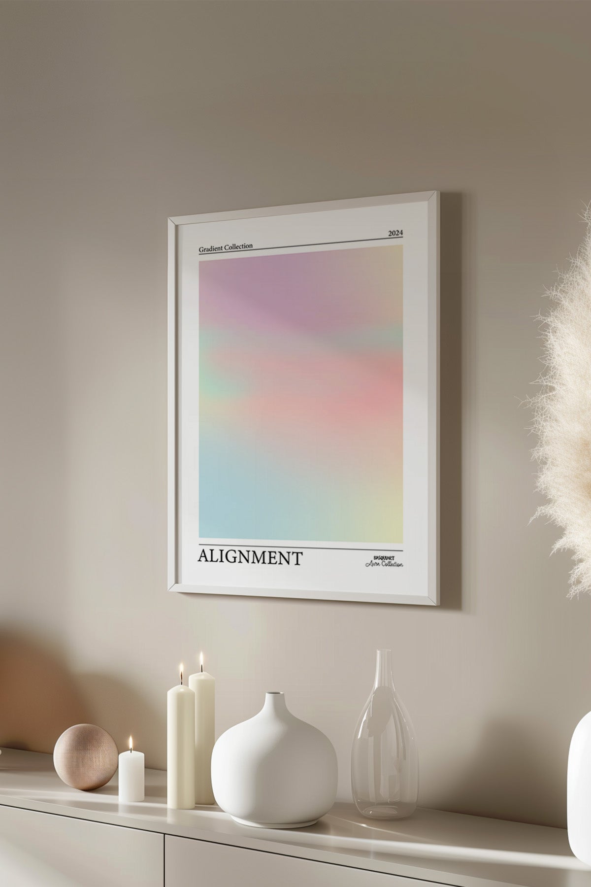 Aura Serisi Beyaz Çerçeveli Poster, Tablo No:48