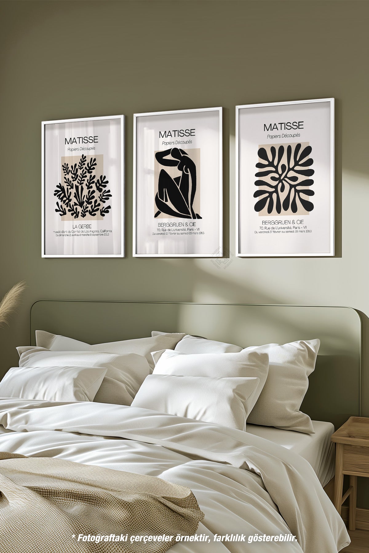Bohem Matisse 3'lü Beyaz Çerçeveli Poster, Tablo Seti No:34