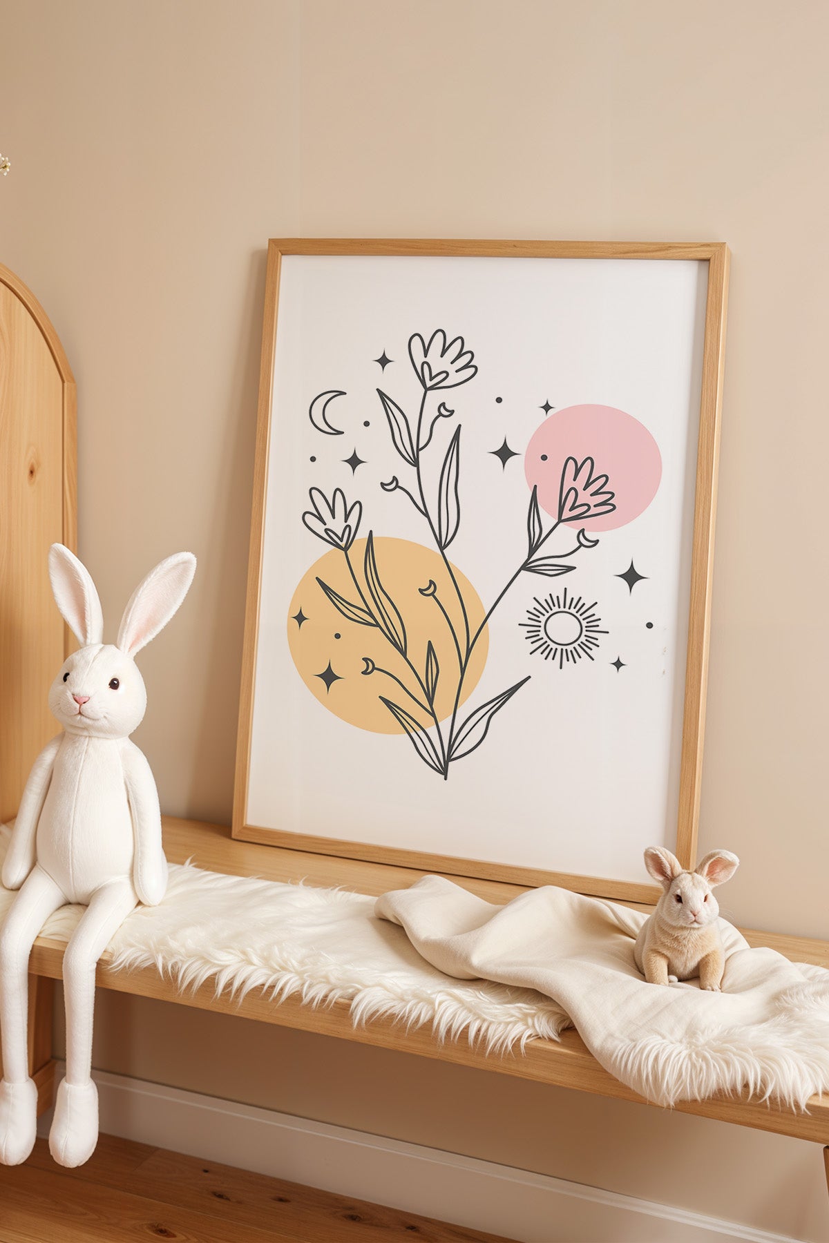 Çocuk Odası, Bebek Odası Ahşap Çerçeveli Poster, Tablo No:90