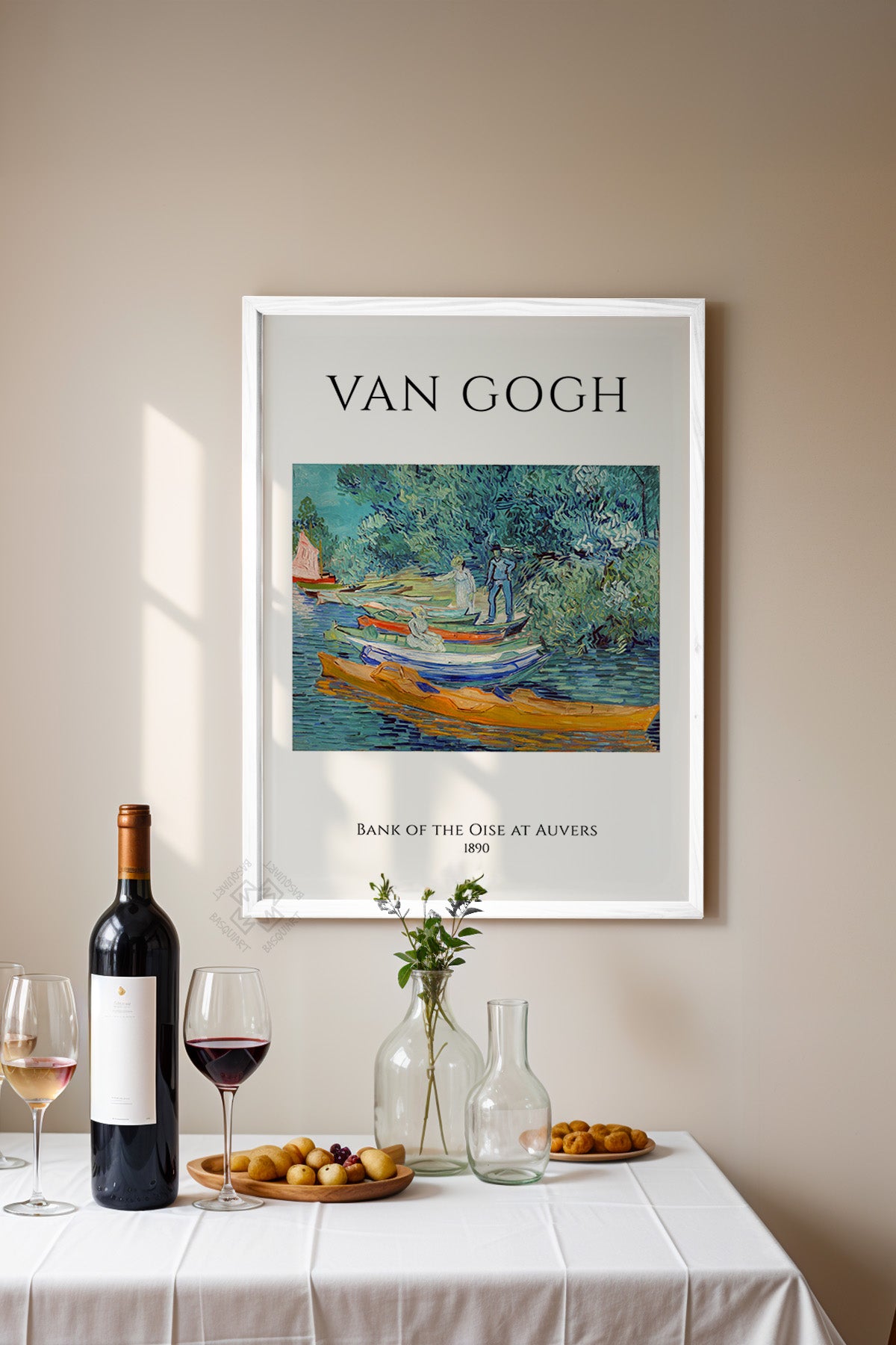Vincent Van Gogh Serisi Beyaz Çerçeveli Poster, Tablo Duvar Dekoru No:10