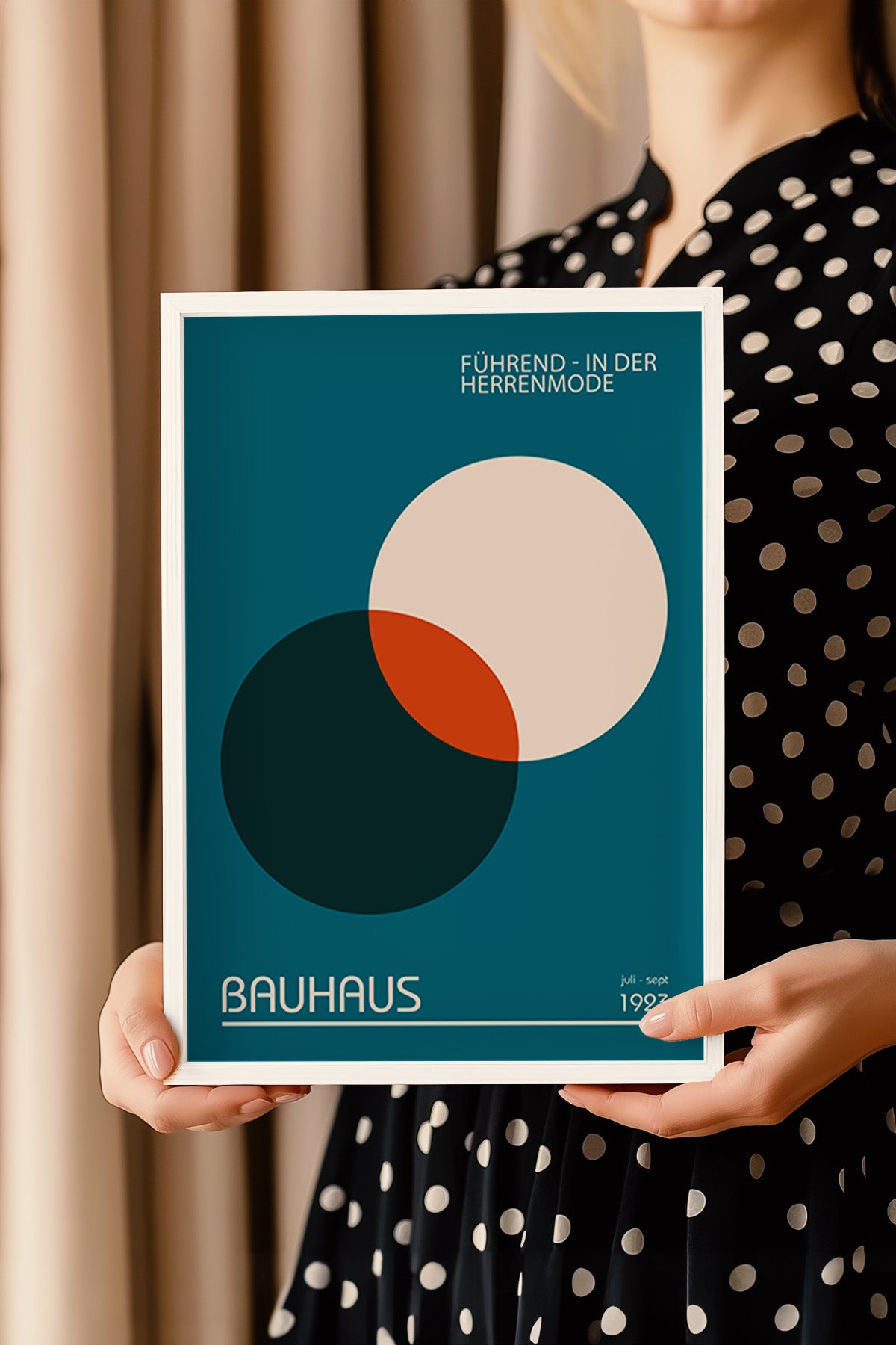 Bauhaus Serisi Beyaz Çerçeveli Poster, Tablo No:18