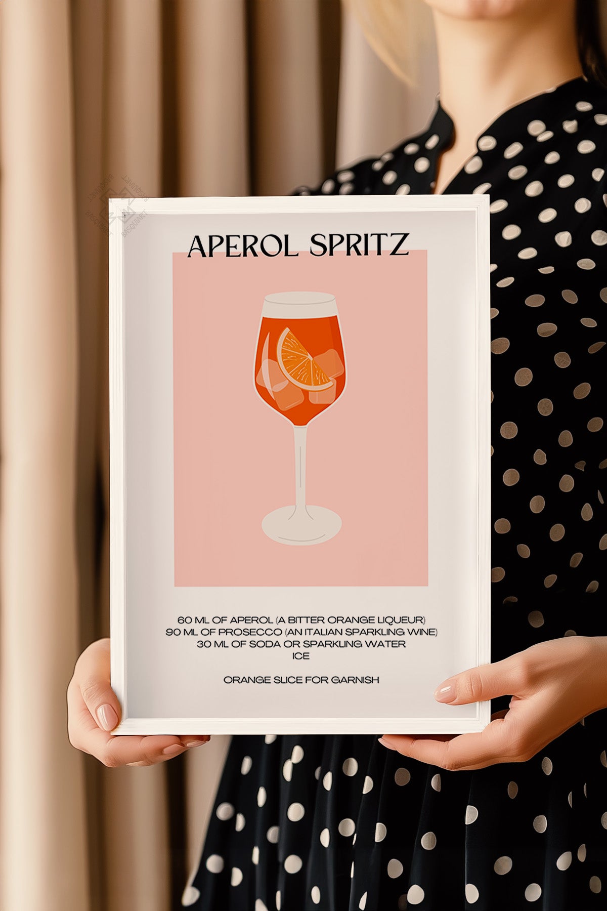 Kokteyl Serisi Beyaz Çerçeveli Poster, Tablo, Cafe, Restoran, Mutfak Duvar Dekoru No:15