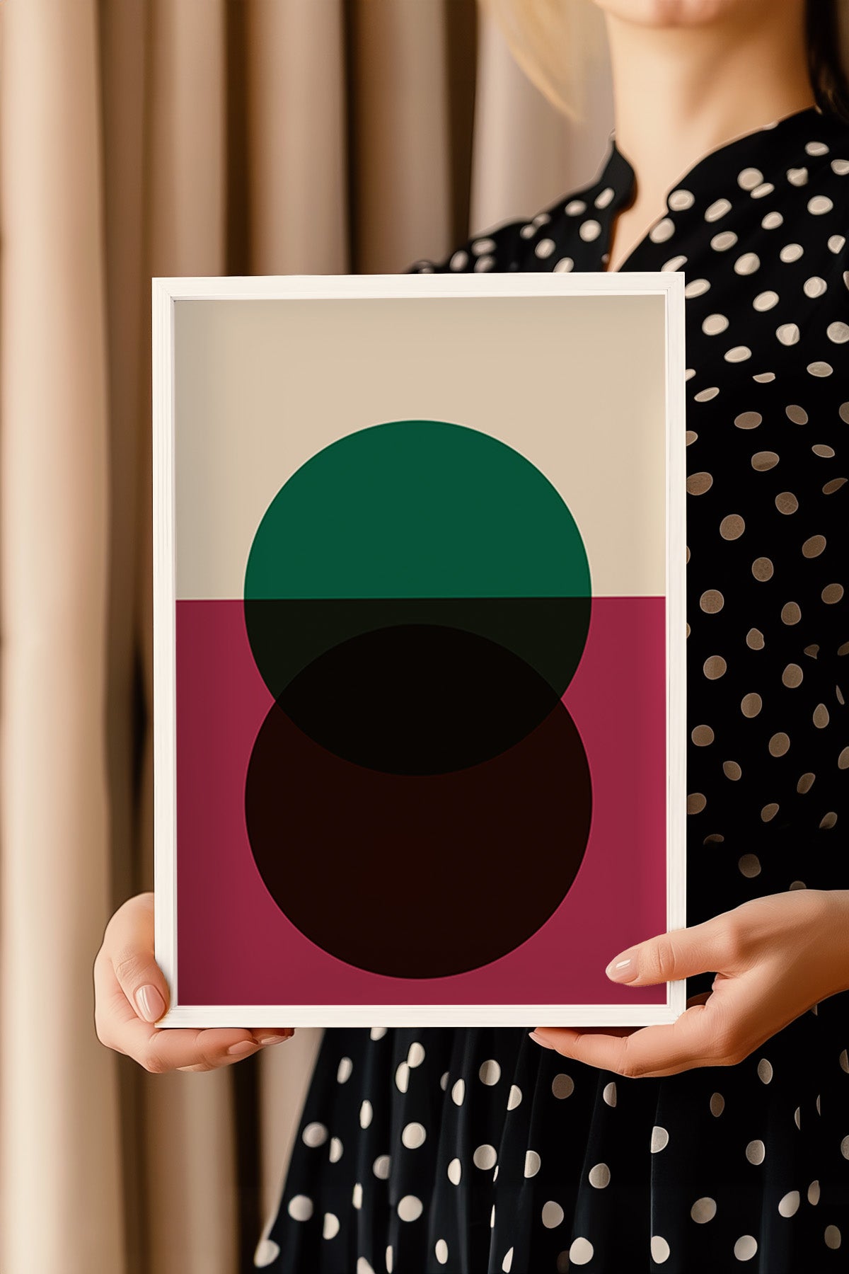 Bauhaus Serisi Beyaz Çerçeveli Poster, Tablo No:77