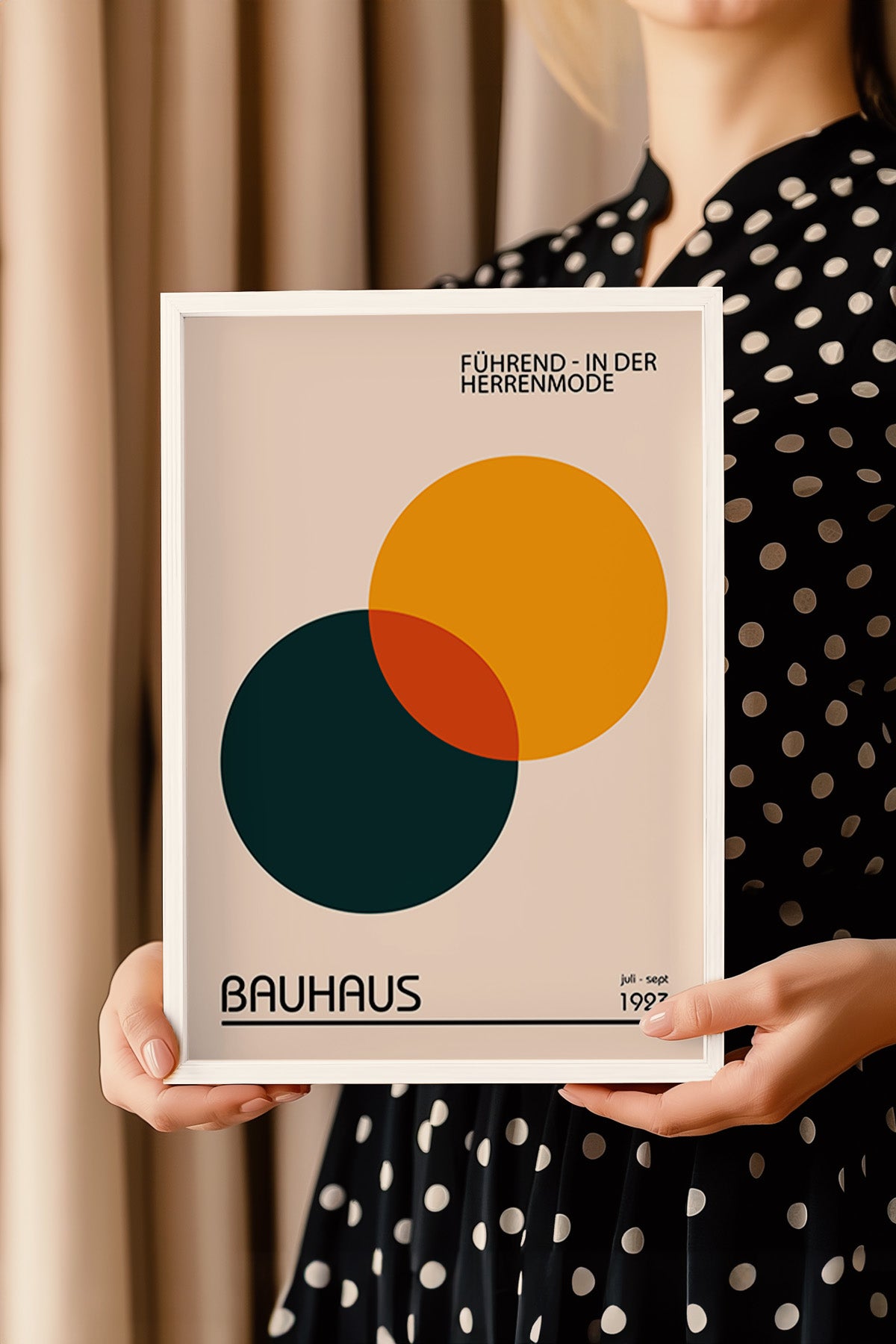 Bauhaus Serisi Beyaz Çerçeveli Poster, Tablo No:22