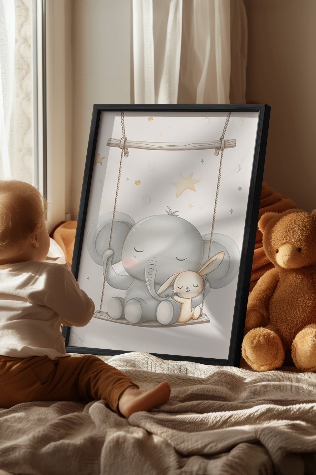 Çocuk Odası, Bebek Odası Siyah Çerçeveli Poster, Tablo No:73
