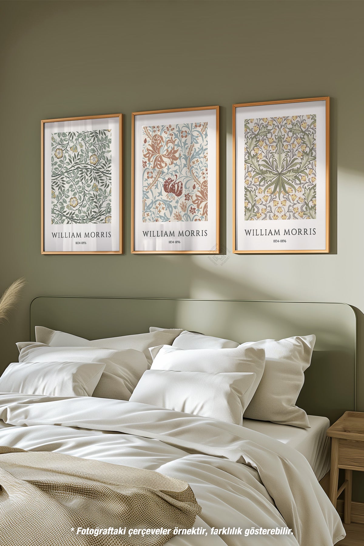 William Morris 3'lü Ahşap Çerçeveli Poster, Tablo Seti No:31