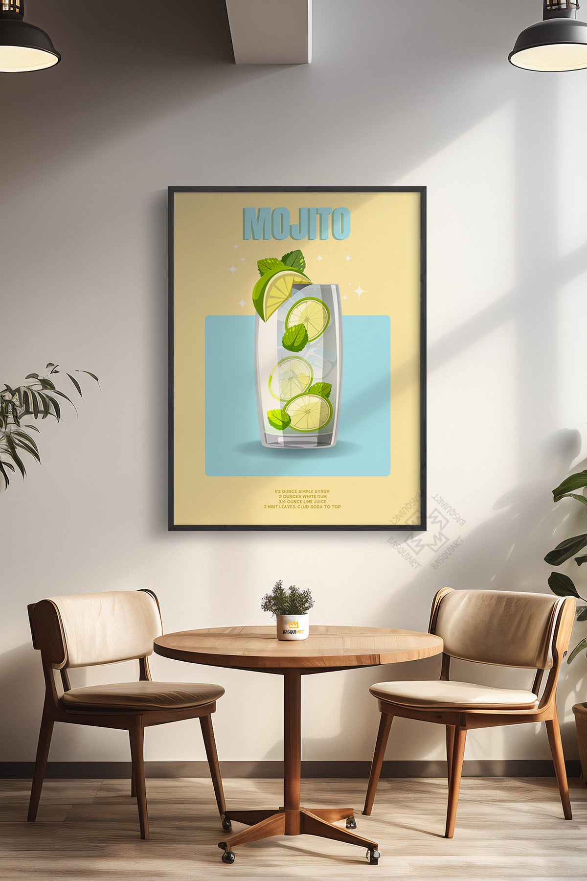 Kokteyl Serisi Siyah Çerçeveli Poster, Tablo, Cafe, Restoran, Mutfak Duvar Dekoru No:56