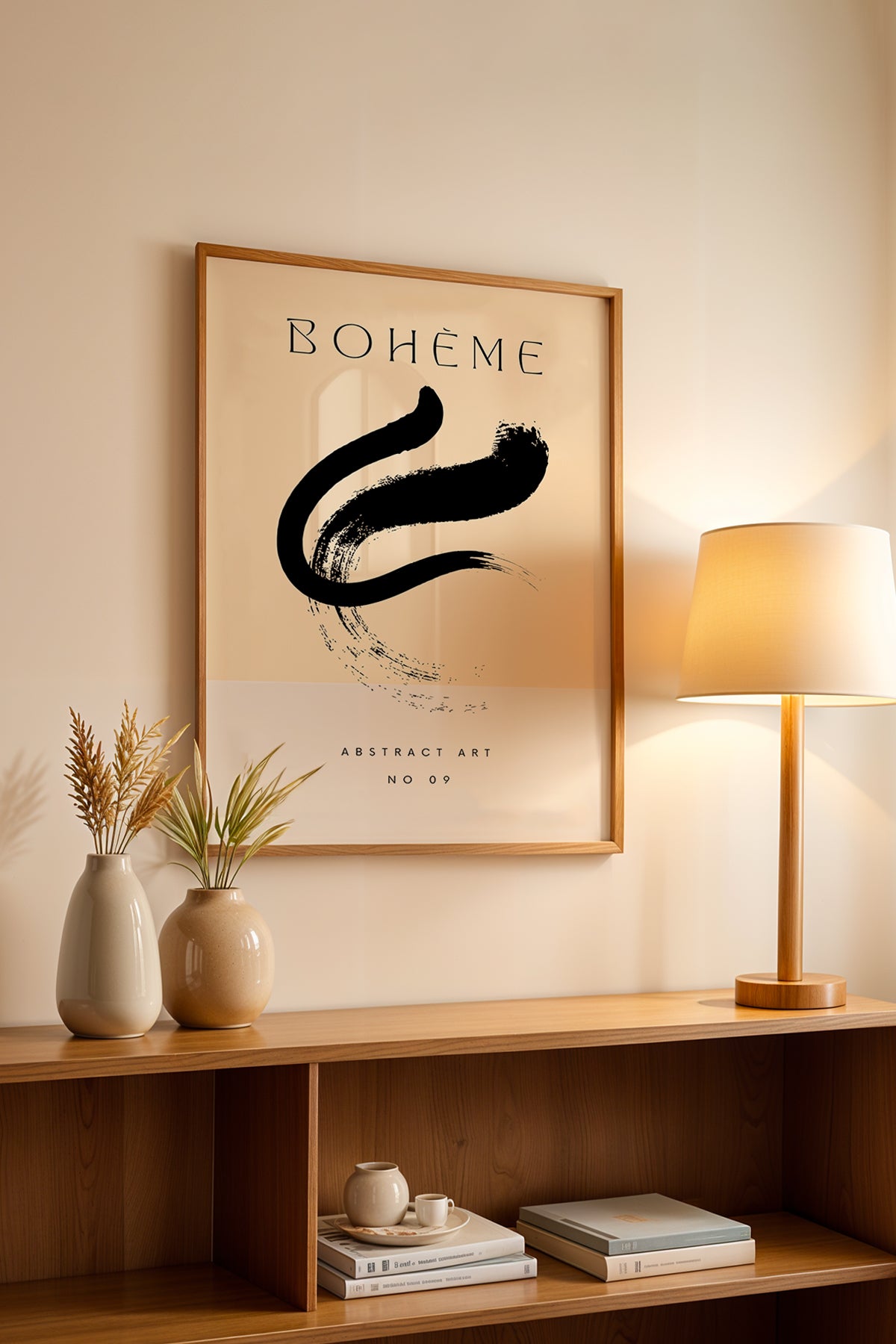 Bohemian Serisi Ahşap Çerçeveli Poster, Tablo No:133