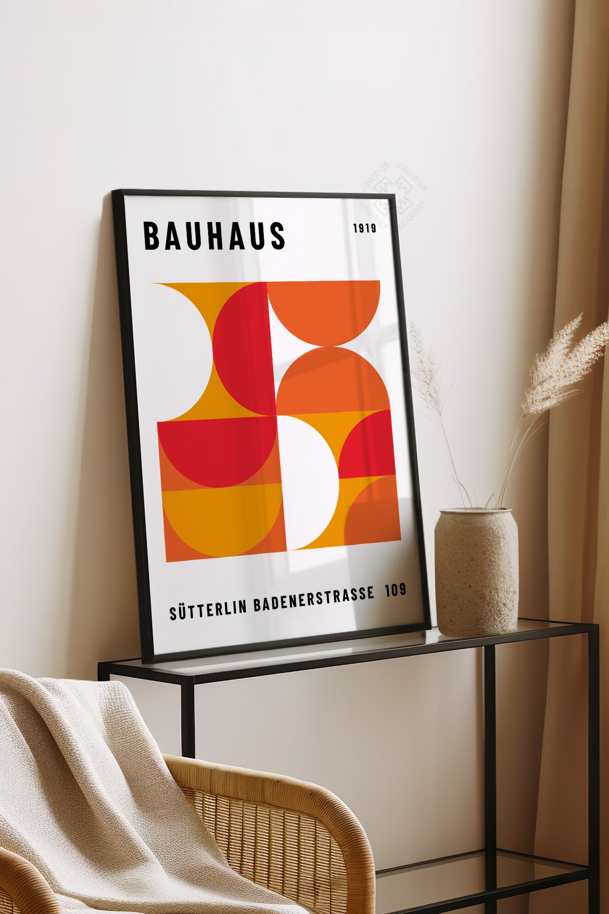 Bauhaus Serisi Siyah Çerçeveli Poster, Tablo No:91