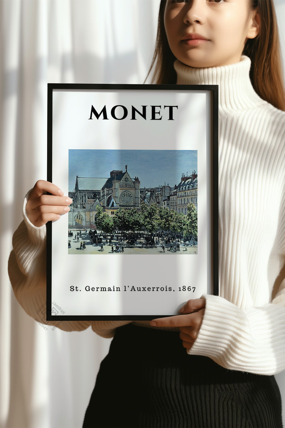 Claude Monet Serisi Siyah Çerçeveli Poster, Tablo Duvar Dekoru No:23